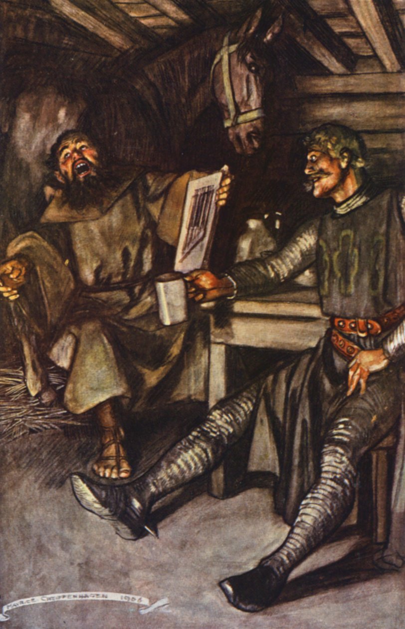 Illusztráció Sir Walter Scott Ivanhoe című művéhez (színes litográfia) alkotó: Maurice (after) Greiffenhagen