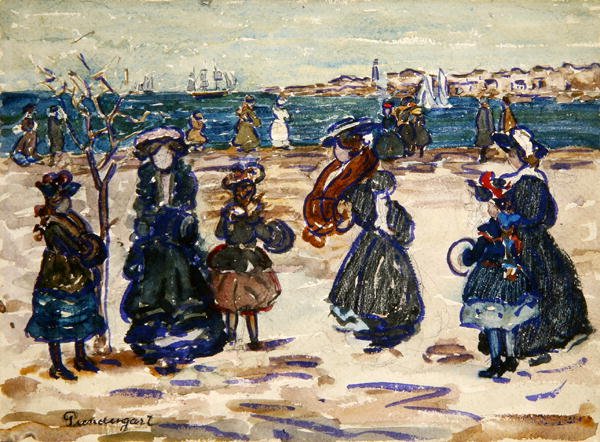 A kikötő túloldalán, Salem (akvarell és gouache grafiton a papíron) alkotó: Maurice Brazil Prendergast