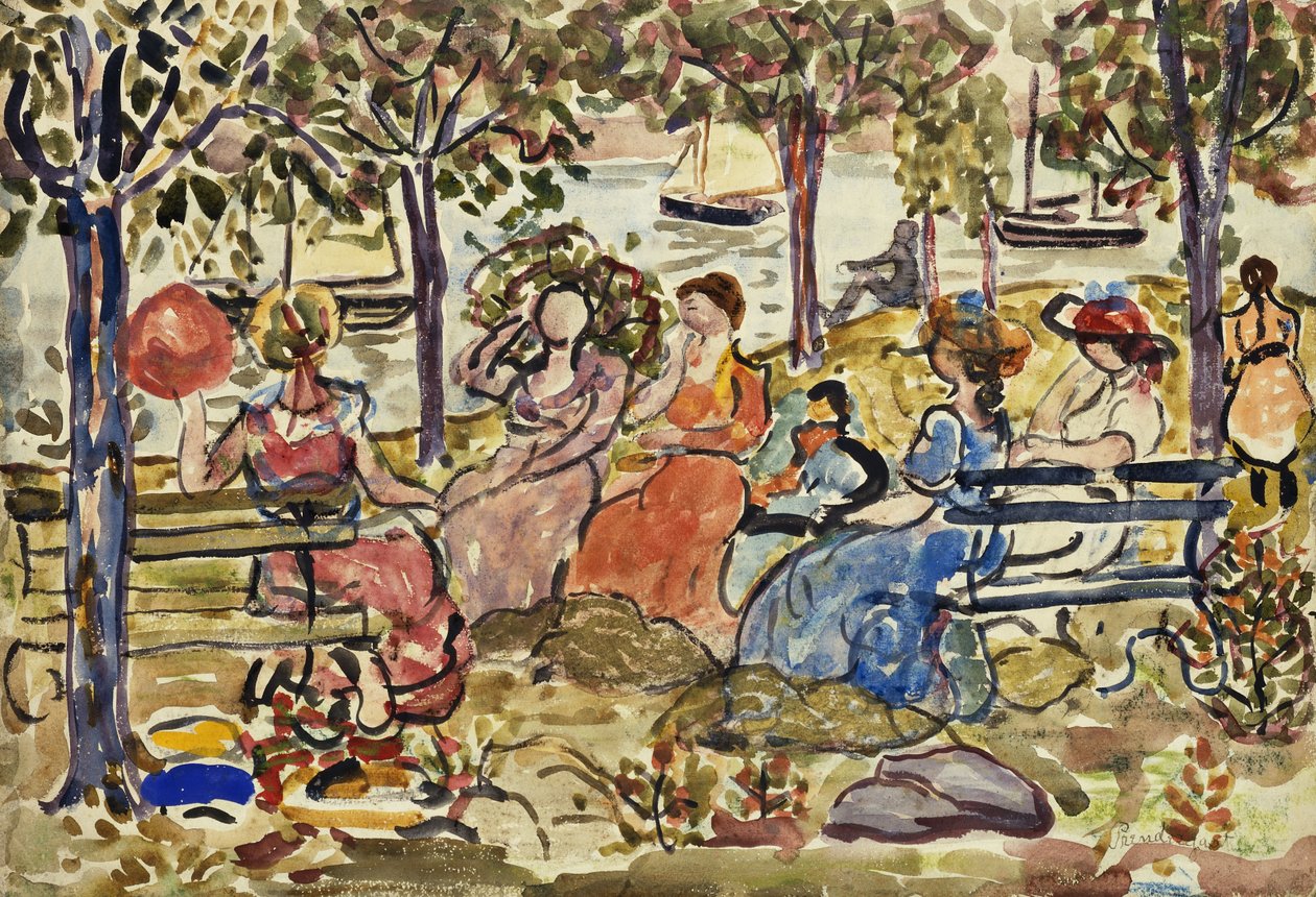 Délután a parkban, alkotó: Maurice Brazil Prendergast