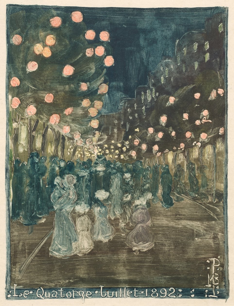 Bastille napja, 1892. alkotó: Maurice Brazil Prendergast