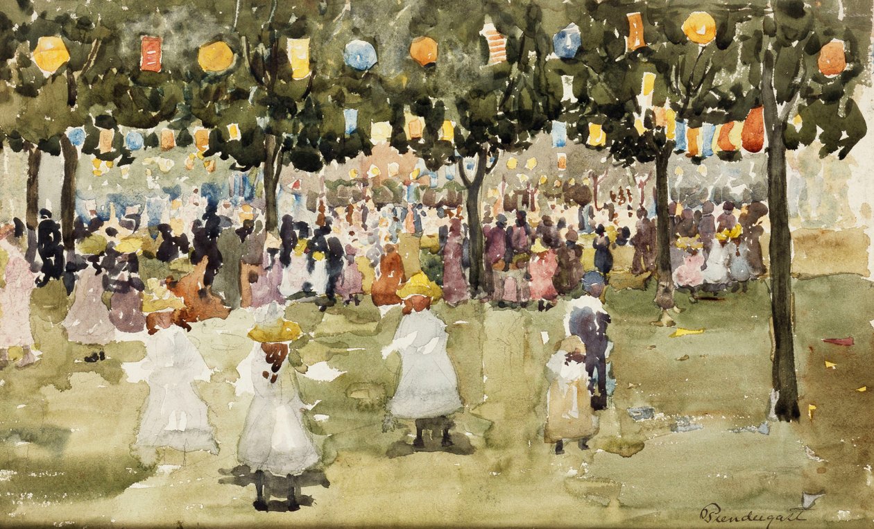 Central Park, New York City, július 4., 1900-2003 körül alkotó: Maurice Brazil Prendergast