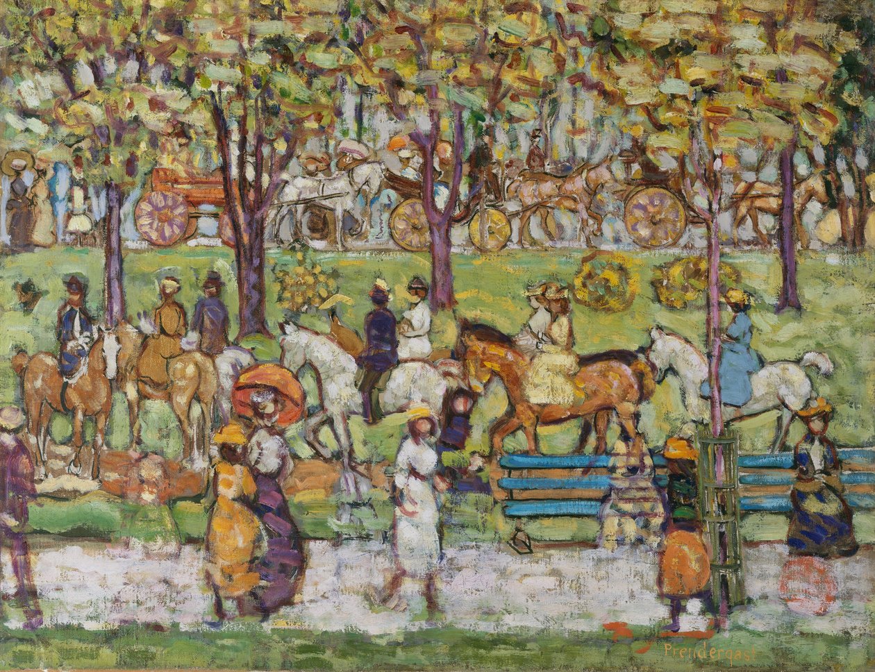 Central Park, 1914-1915 körül alkotó: Maurice Brazil Prendergast