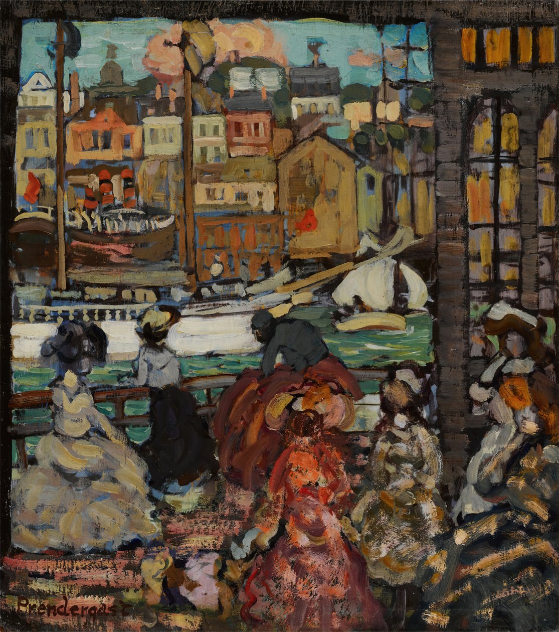 East Boston Ferry, 1907-1910 körül (olaj, panel) alkotó: Maurice Brazil Prendergast