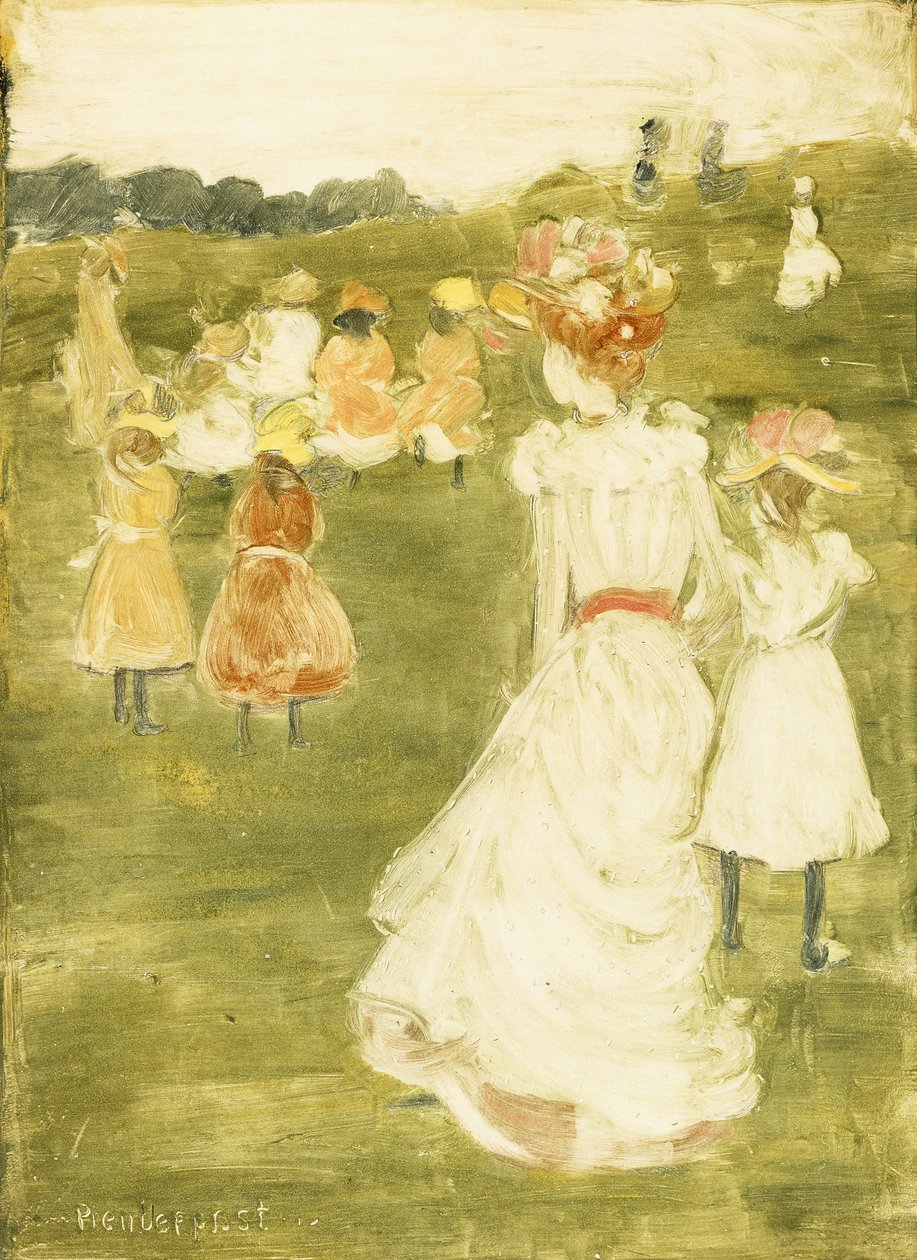 Figurák a parkban, 1895-97 körül alkotó: Maurice Brazil Prendergast