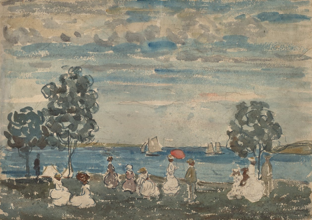 Figurák a tengerparton, 19101915. alkotó: Maurice Brazil Prendergast