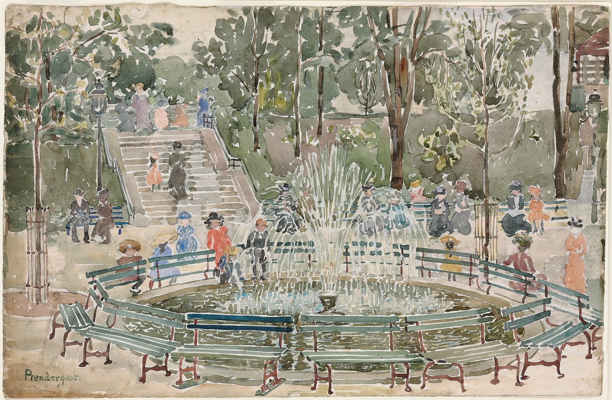 Szökőkút, Central Park alkotó: Maurice Brazil Prendergast