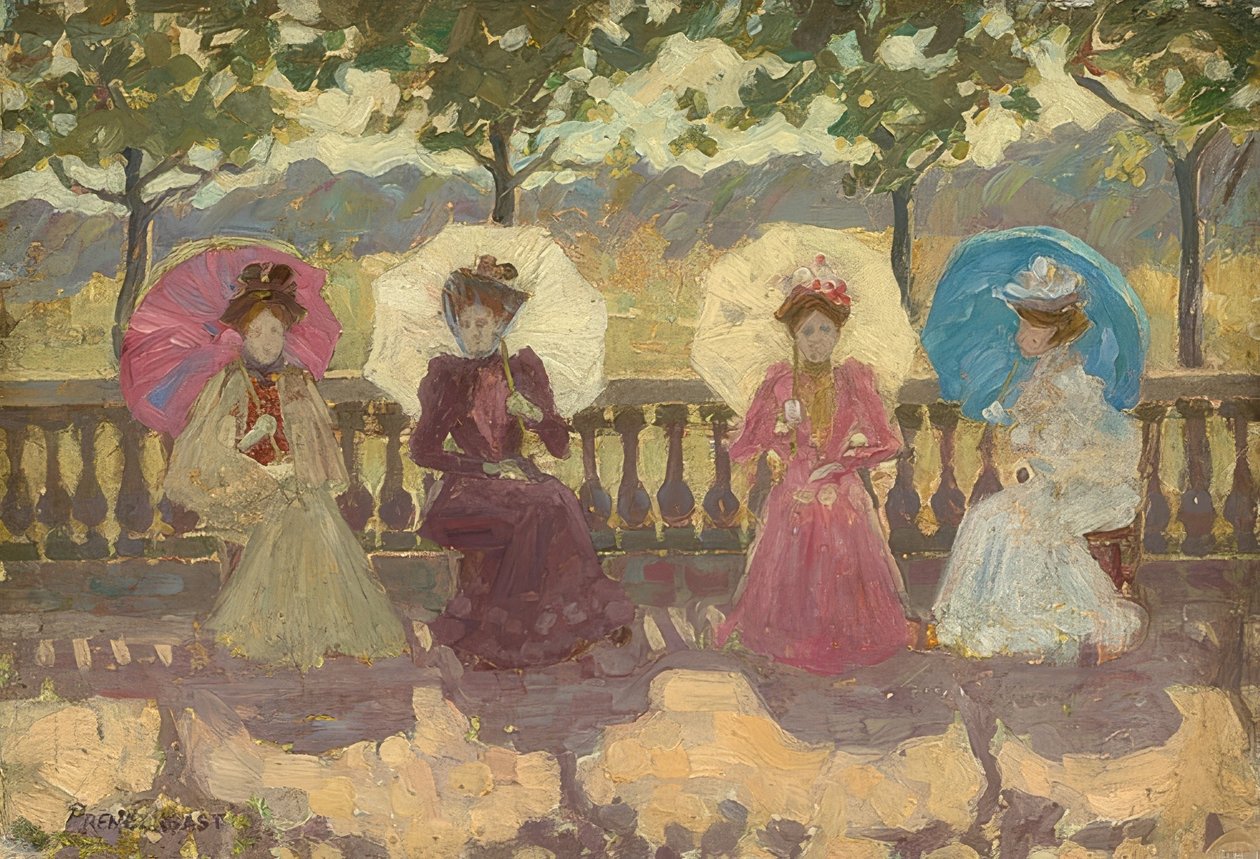 Im Park, Párizs. 1891 alkotó: Maurice Brazil Prendergast