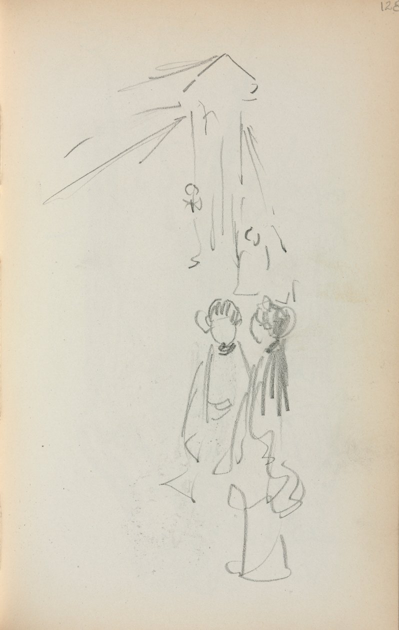 Olasz vázlatfüzet: Ábrák 128. oldal, 1898-1899. alkotó: Maurice Brazil Prendergast
