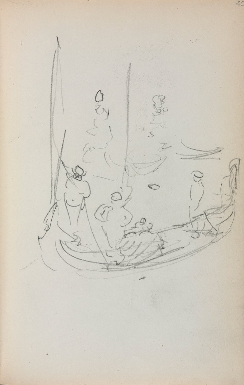 Olasz vázlatfüzet: Gondola 40. oldal, 1898-1899. alkotó: Maurice Brazil Prendergast
