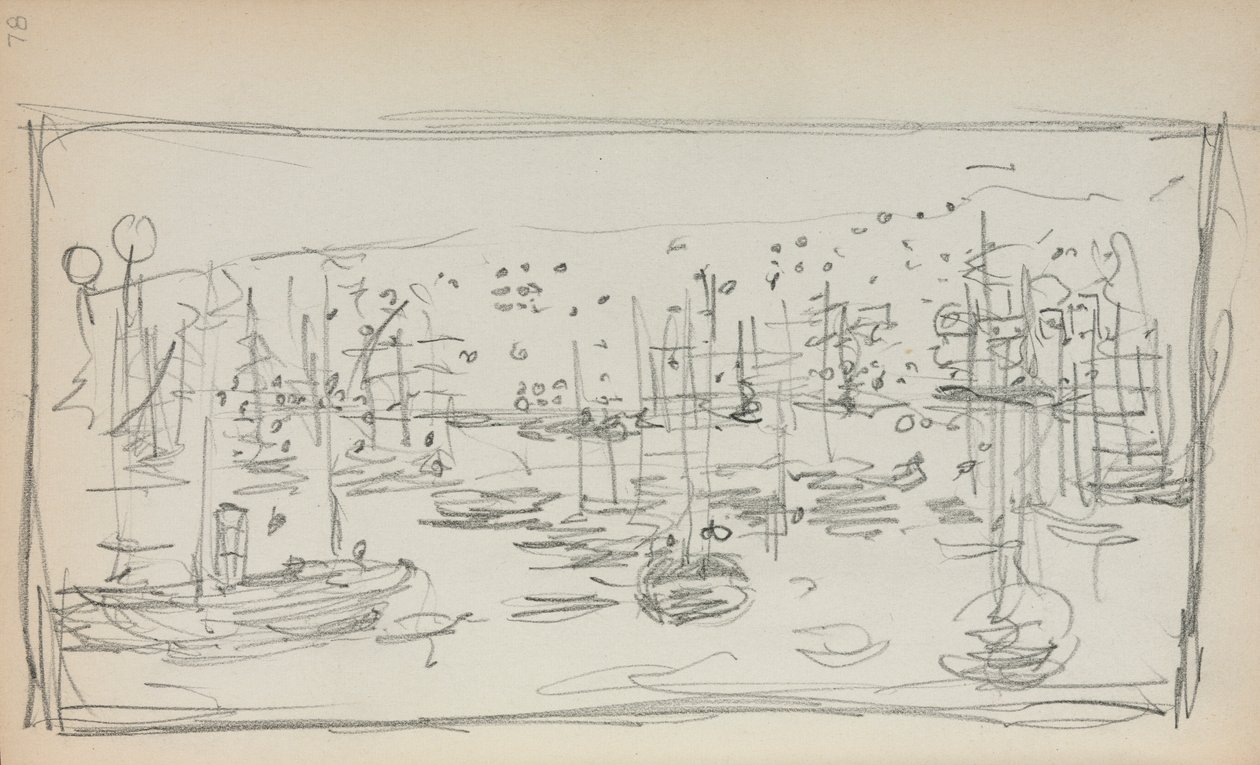 Olasz vázlatfüzet: Harbour 78. oldal, 1898-1899. alkotó: Maurice Brazil Prendergast