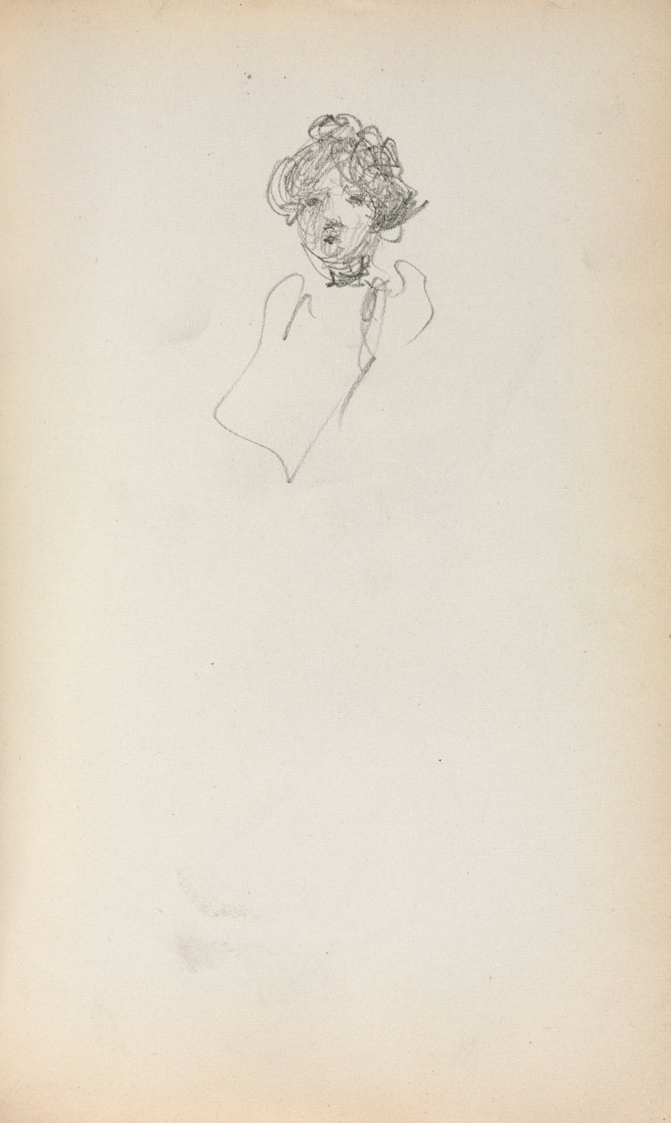 Olasz vázlatfüzet: Egy nő feje 215. oldal, 1898-1899. alkotó: Maurice Brazil Prendergast
