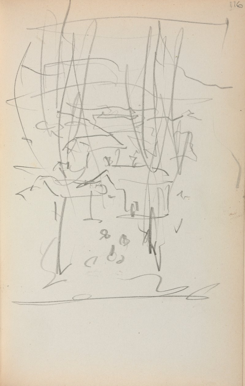 Olasz vázlatfüzet: Tájkép 116. oldal, 1898-1899. alkotó: Maurice Brazil Prendergast