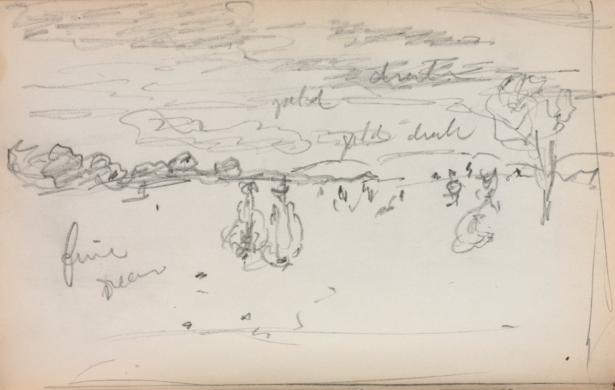 Olasz vázlatfüzet: Tájkép 57. oldal, 1898-1899. alkotó: Maurice Brazil Prendergast