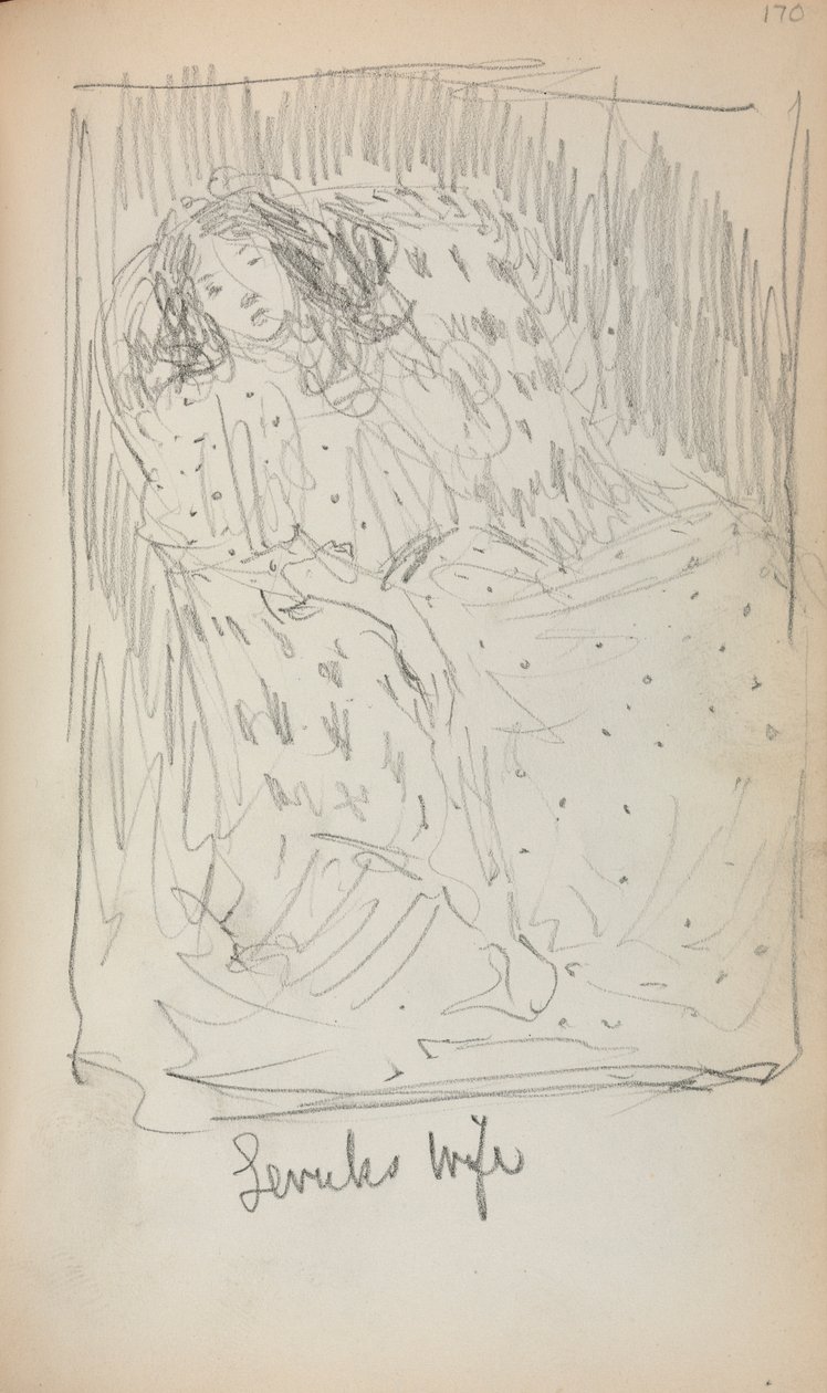 Olasz vázlatfüzet: Levuks felesége 170. oldal, 1898-1899. alkotó: Maurice Brazil Prendergast