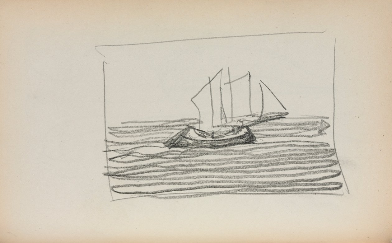 Olasz vázlatfüzet: Vitorlás 75. oldal, 1898-1899. alkotó: Maurice Brazil Prendergast