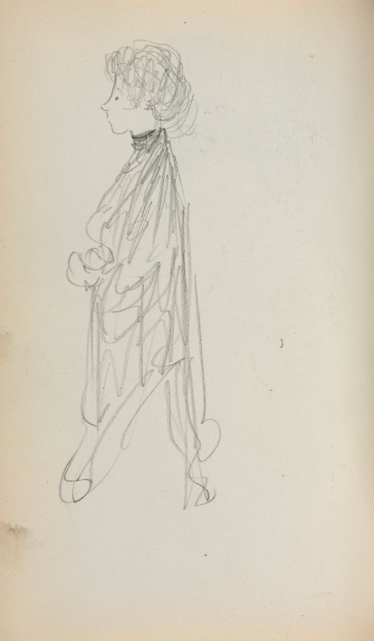 Olasz vázlatfüzet: Álló nő a profilban, 51. oldal, 1898-1899. alkotó: Maurice Brazil Prendergast