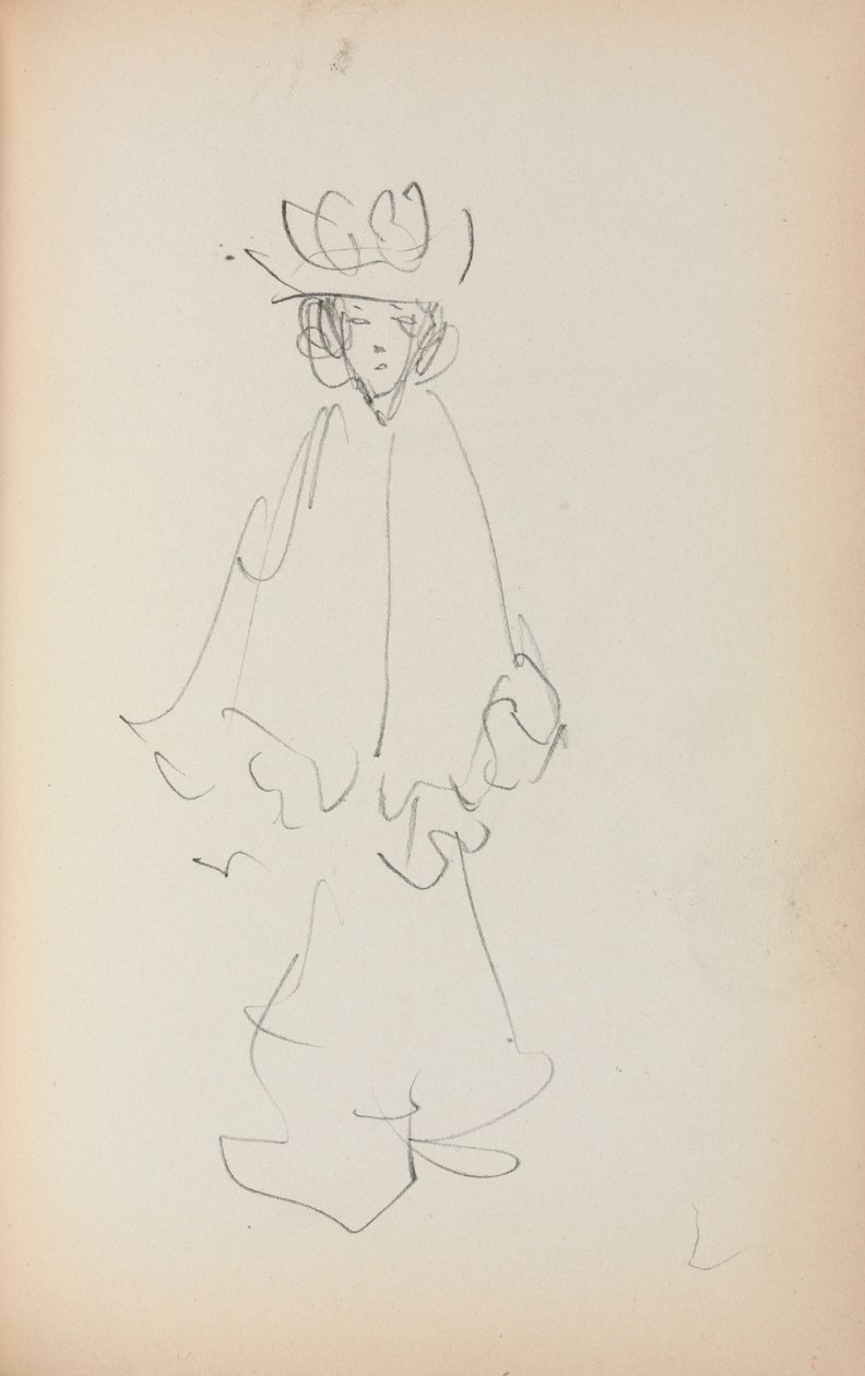 Olasz vázlatfüzet: Álló nő 147. oldal, 1898-1899. alkotó: Maurice Brazil Prendergast