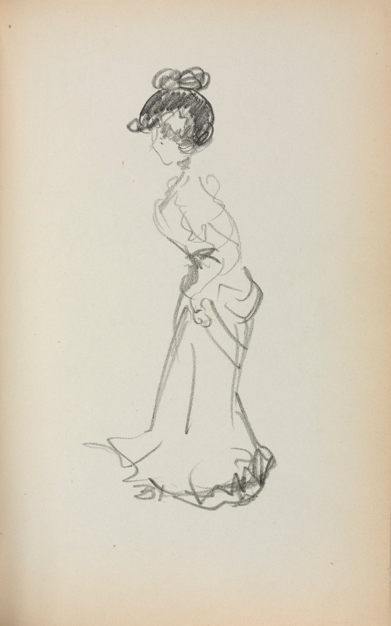 Olasz vázlatfüzet: Álló nő 167. oldal, 1898-1899. alkotó: Maurice Brazil Prendergast