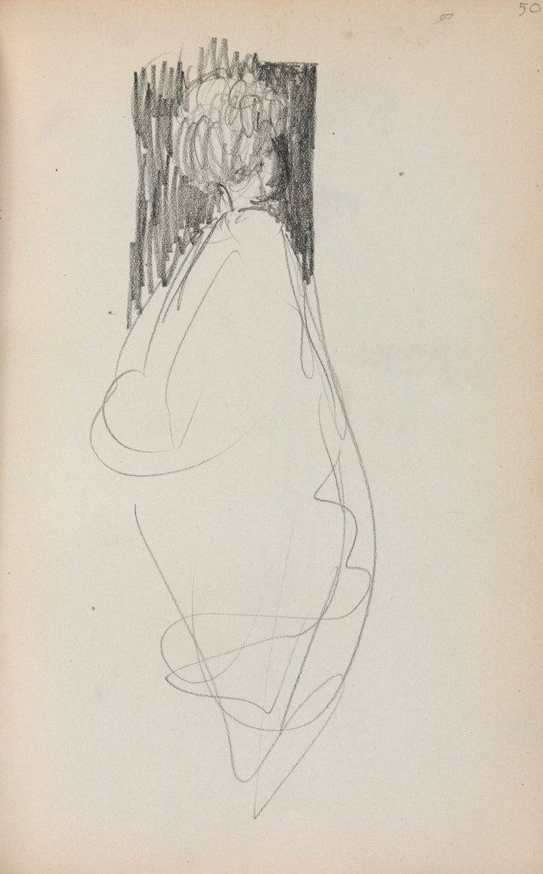 Olasz vázlatfüzet: Álló nő 50. oldal, 1898-1899. alkotó: Maurice Brazil Prendergast