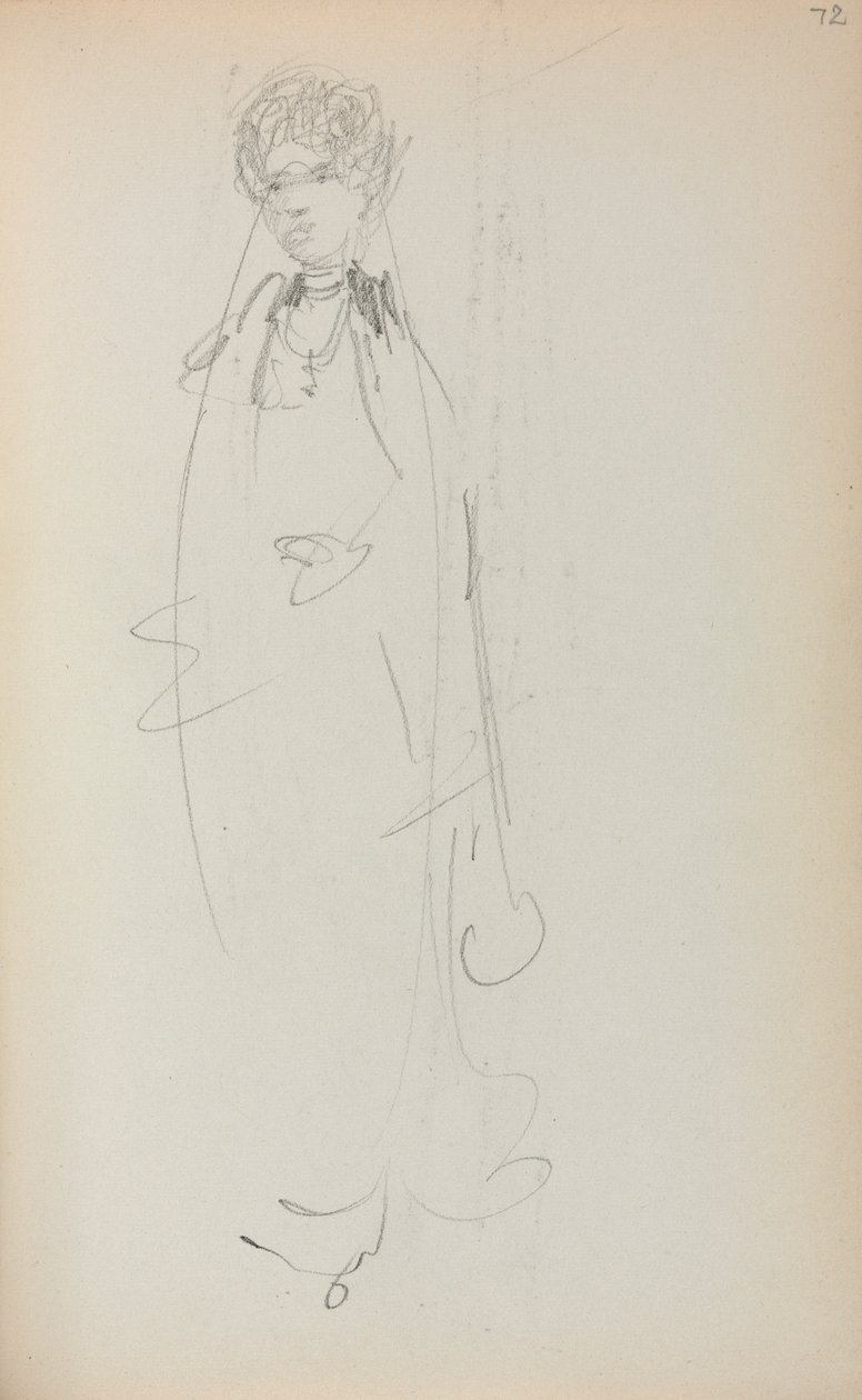 Olasz vázlatfüzet: Álló nő 72. oldal, 1898-1899. alkotó: Maurice Brazil Prendergast