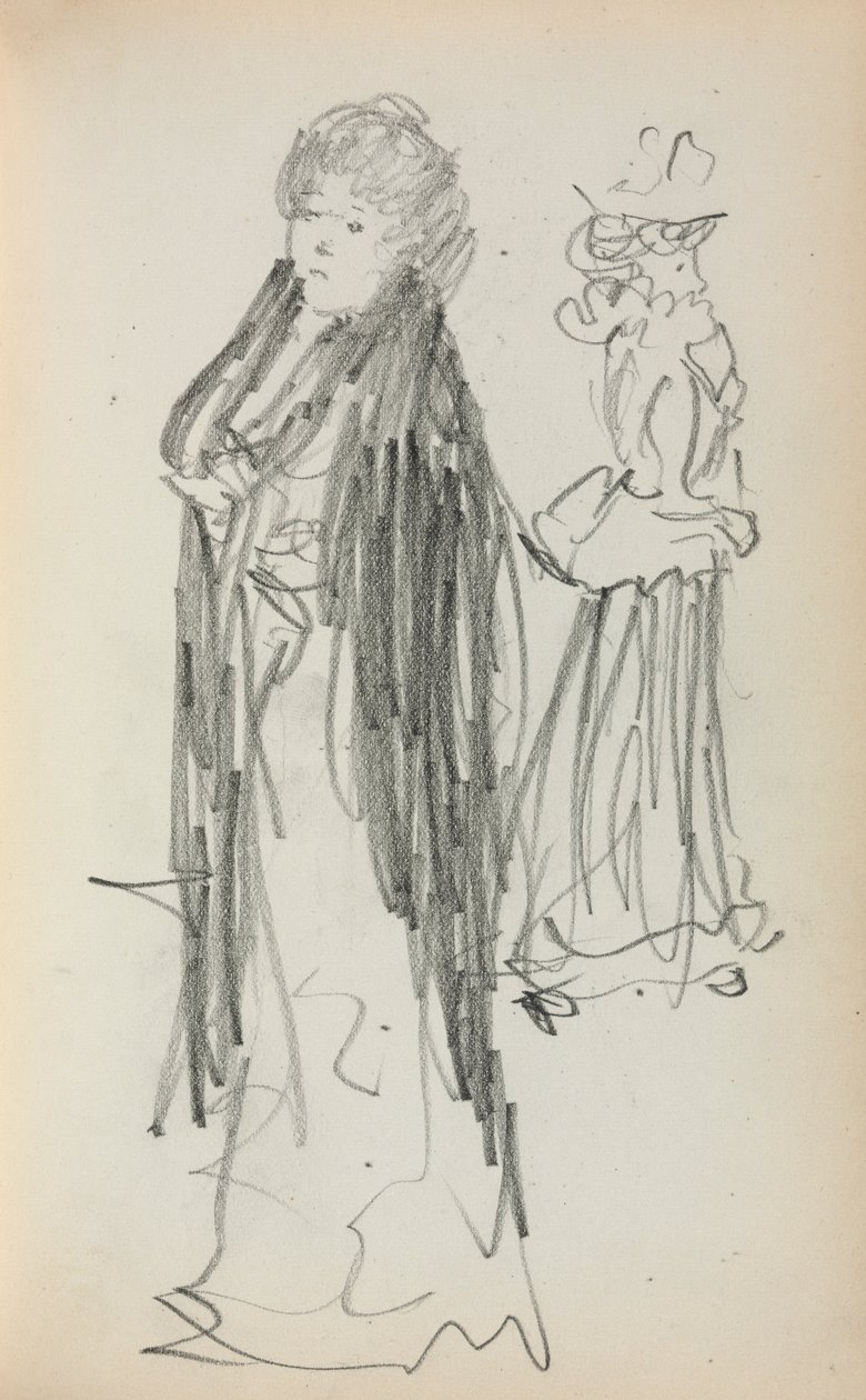 Olasz vázlatfüzet: Két álló nő 129. oldal, 1898-1899. alkotó: Maurice Brazil Prendergast