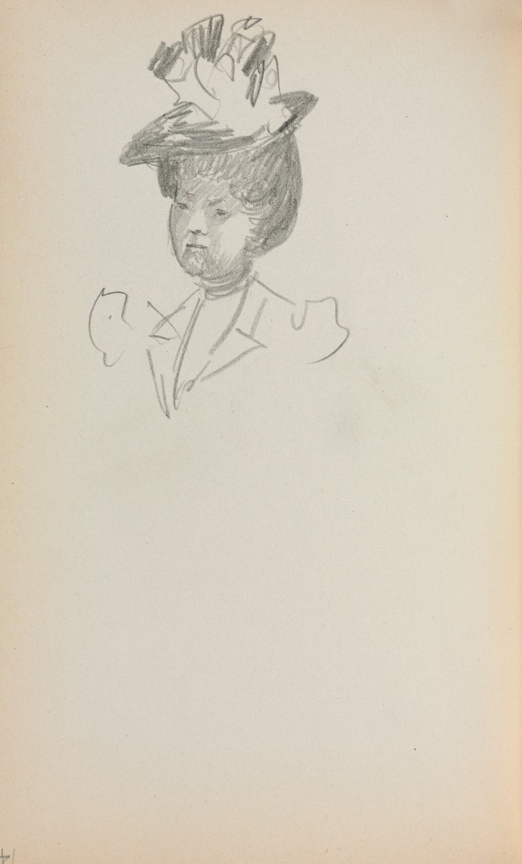 Olasz vázlatfüzet: Nő, Bust Length 142. oldal, 1898-1899. alkotó: Maurice Brazil Prendergast