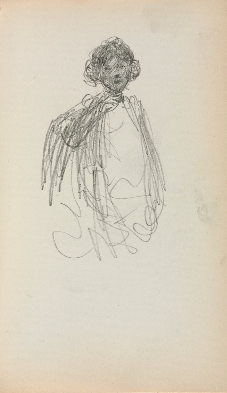 Olasz vázlatfüzet: Nő, derékig érő 217. oldal, 1898-1899. alkotó: Maurice Brazil Prendergast