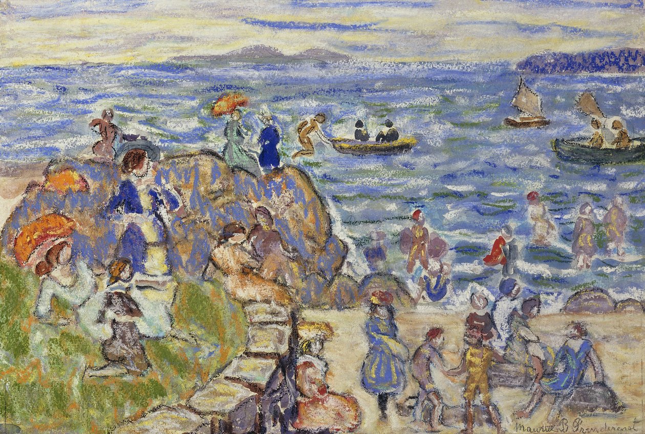 Massachusetts Beach Scene, alkotó: Maurice Brazil Prendergast