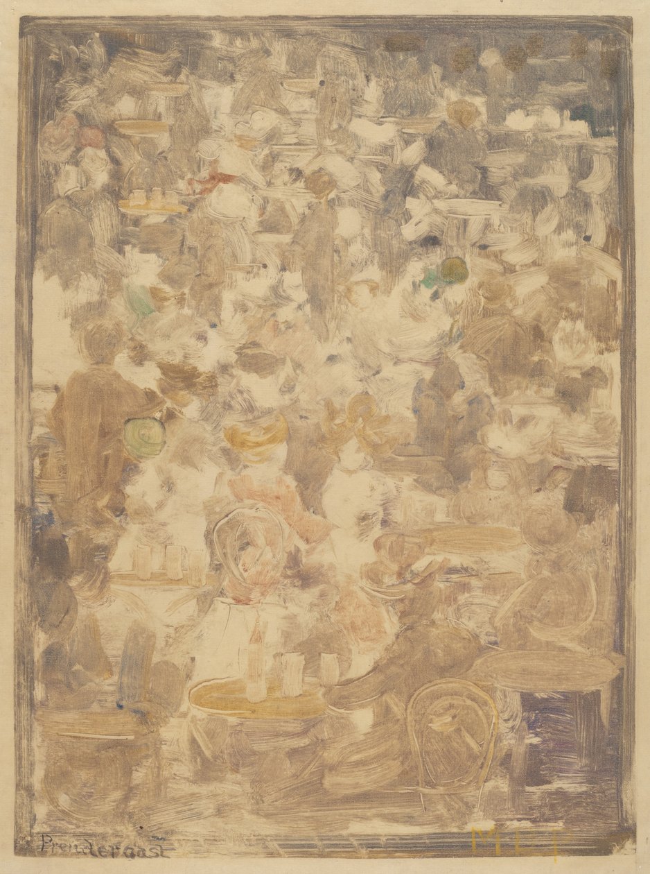 Szabadtéri kávézó, 19001905. alkotó: Maurice Brazil Prendergast