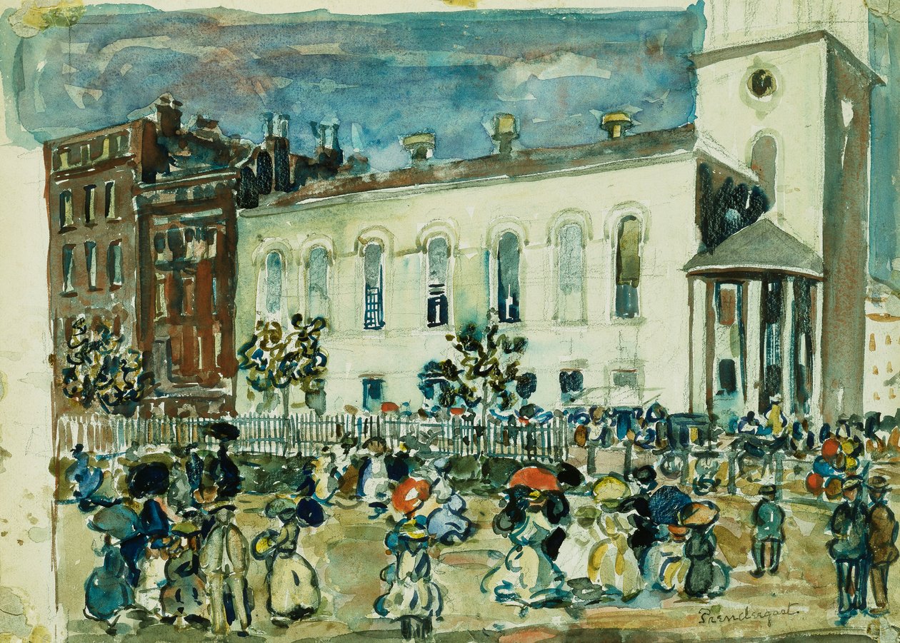 Park Street Church, Boston, 1905-1907 körül alkotó: Maurice Brazil Prendergast