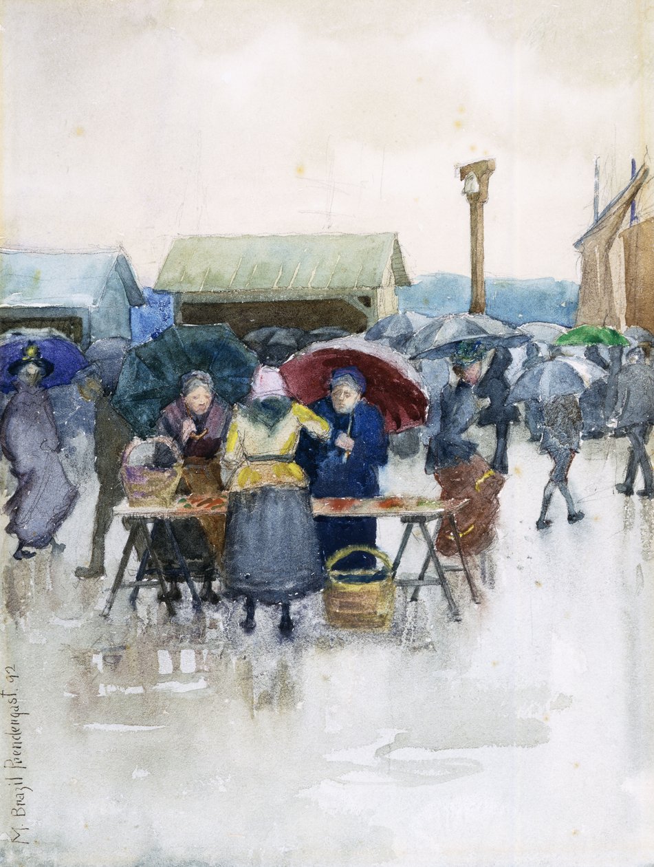 Esős nap: A halpiac, 1892 alkotó: Maurice Brazil Prendergast