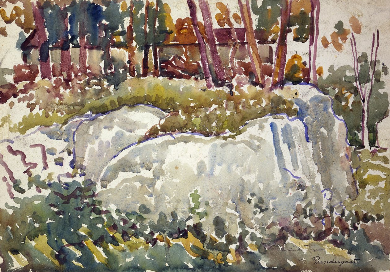 Rocks, Maine, kb. 1913-1915. alkotó: Maurice Brazil Prendergast