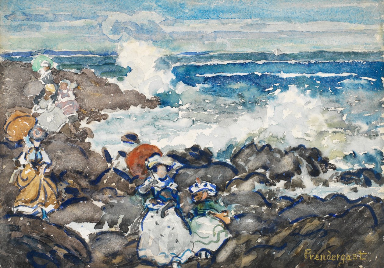 Sziklák, hullámok és alakok alkotó: Maurice Brazil Prendergast