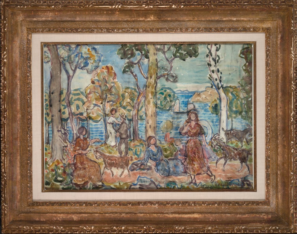 Tengerpart, 1914–1916 (akvarell, papír) alkotó: Maurice Brazil Prendergast