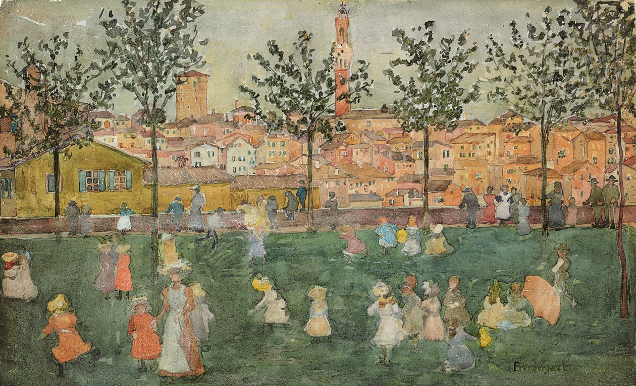 Siena, 1898-99 körül alkotó: Maurice Brazil Prendergast