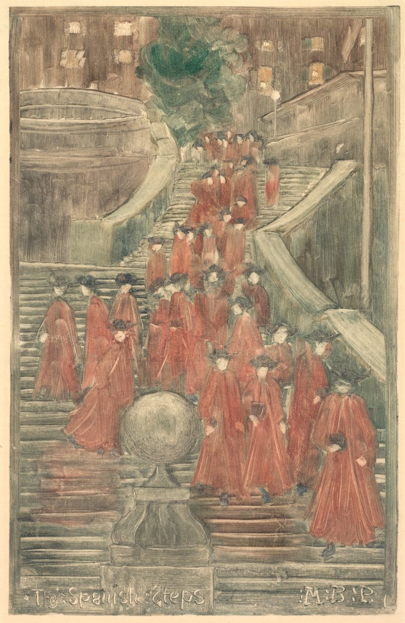 A Spanyol lépcső, 1898-1899. alkotó: Maurice Brazil Prendergast