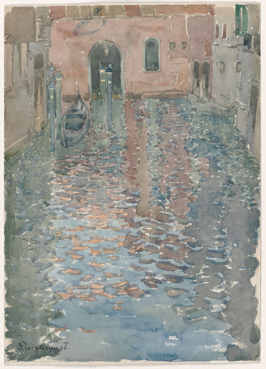 Velencei csatornák, 1898 körül (akvarell) alkotó: Maurice Brazil Prendergast