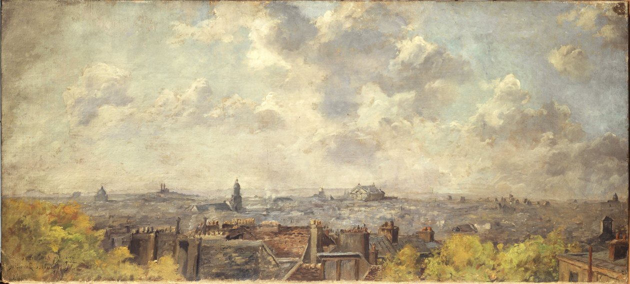 Párizs panorámaképe a rue Victor-Massé felől, 4-1886-ban (olaj, vászon) alkotó: Maurice Dainville
