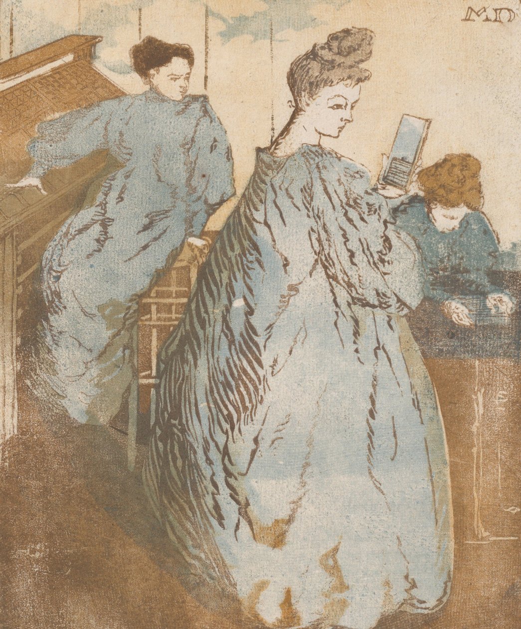 Szedőműhely, kb. 1895. alkotó: Maurice Delcourt