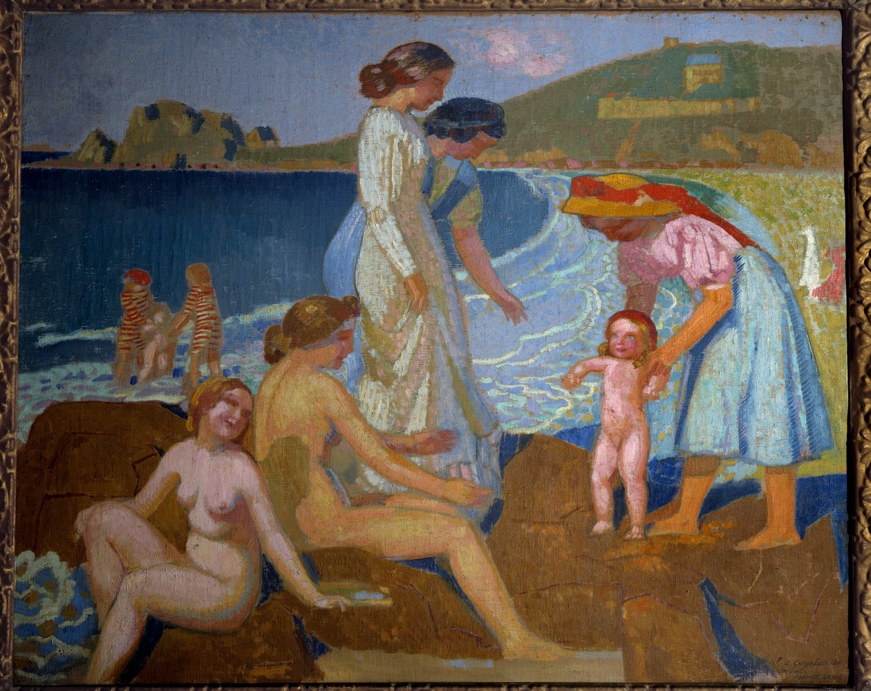 Fürdőzők Perros Guirecben (Perros-Guirec) XX. század (olaj, vászon) alkotó: Maurice Denis
