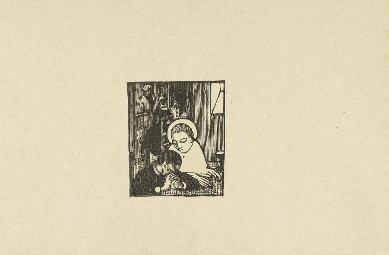 Illustratie bij gedicht in dichtbundel Sagesse van Paul Verlaine Két új fa Sagesse számára, Paul Verlaine A próba (sorozat címe) alkotó: Maurice Denis
