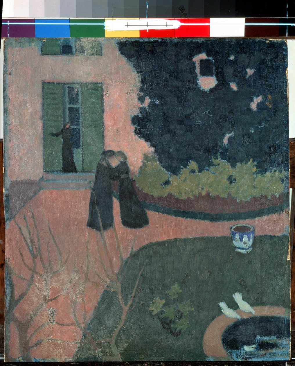 A látogatás. Maurice Denis (1870-1943) festménye, 1892-1893 körül. Mérete: 37,5x33 cm. Olajfestmény. Art Nabis. Ermitázs Múzeum, Szentpétervár alkotó: Maurice Denis