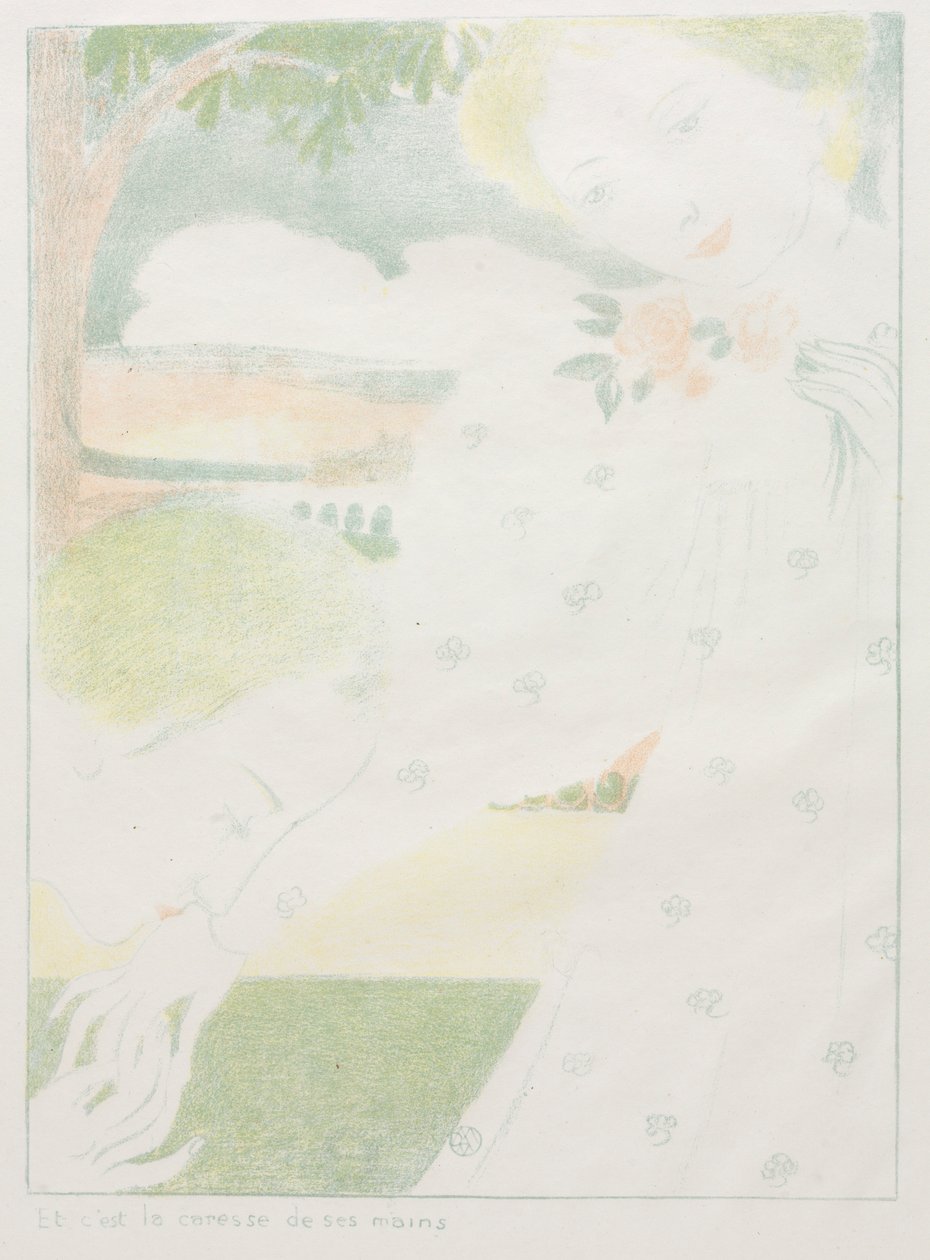Szerelem: Pl. 8, És ez a kézsimogatás Amour: Pl. 8, Et cest la caresse de ses mains, 1898 alkotó: Maurice Denis