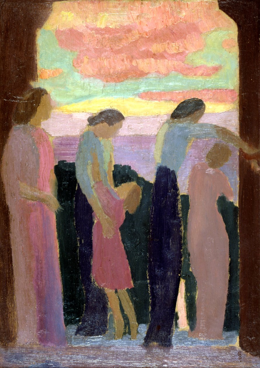 Marthe Denis és a gyerekek az erkélyen, 1900-1940 alkotó: Maurice Denis