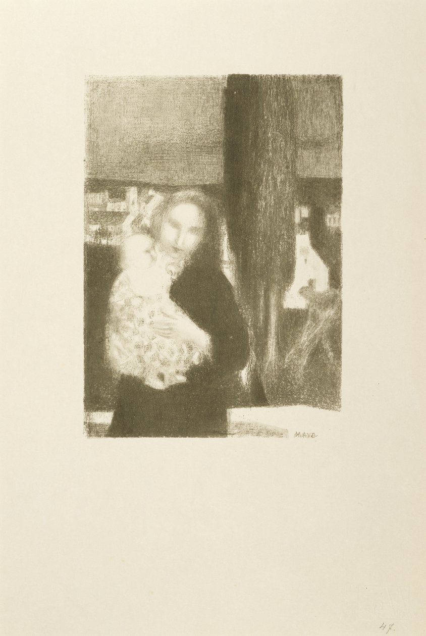 Maternite au cypres (Anya és gyermeke egy ciprusfa alatt) alkotó: Maurice Denis