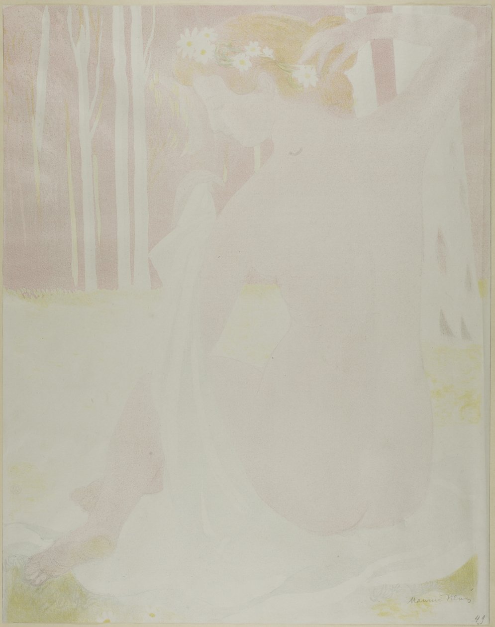 Százszorszépekkel koronázott nimfa alkotó: Maurice Denis