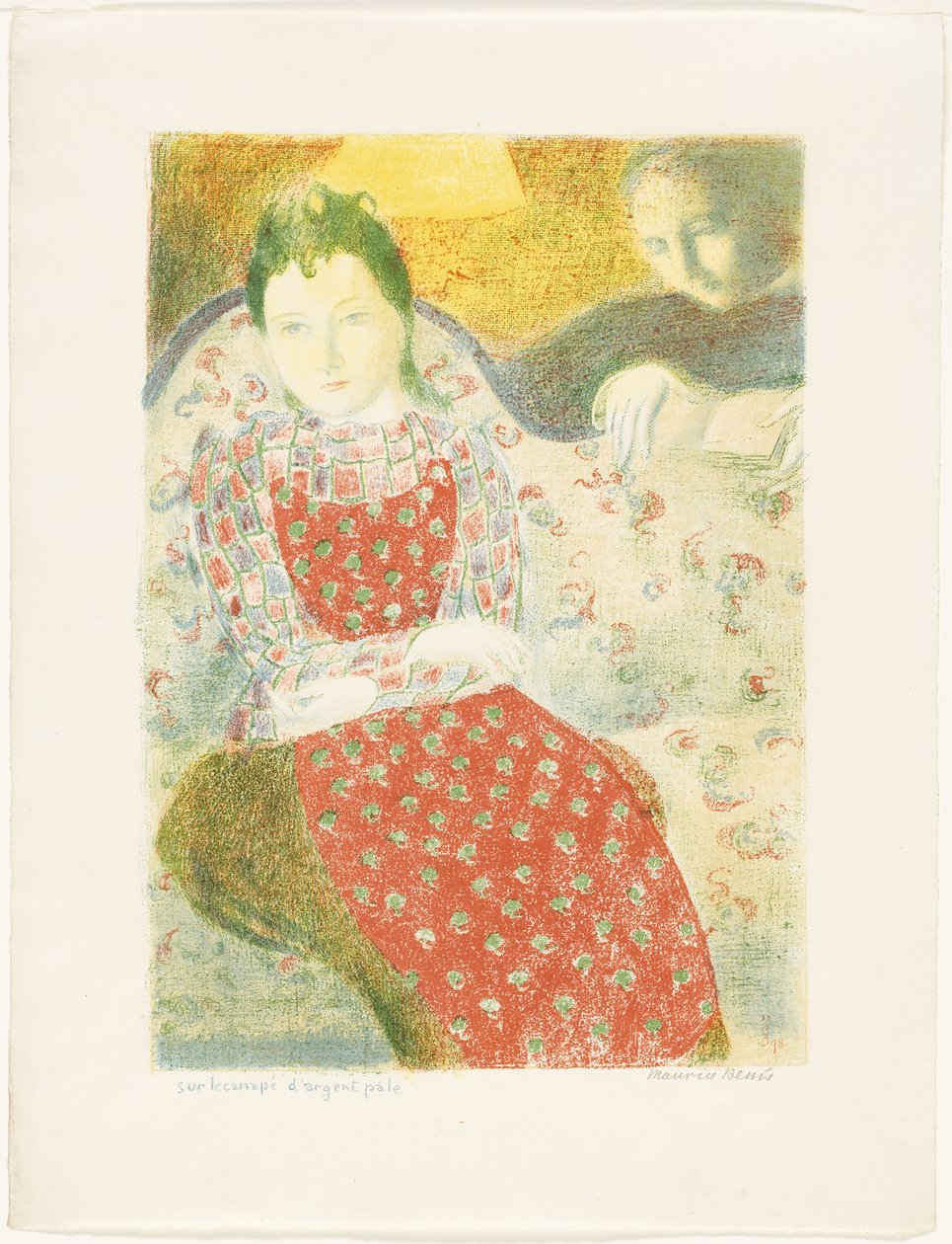 A halványezüst kanapén tízes tányér a Love-tól alkotó: Maurice Denis