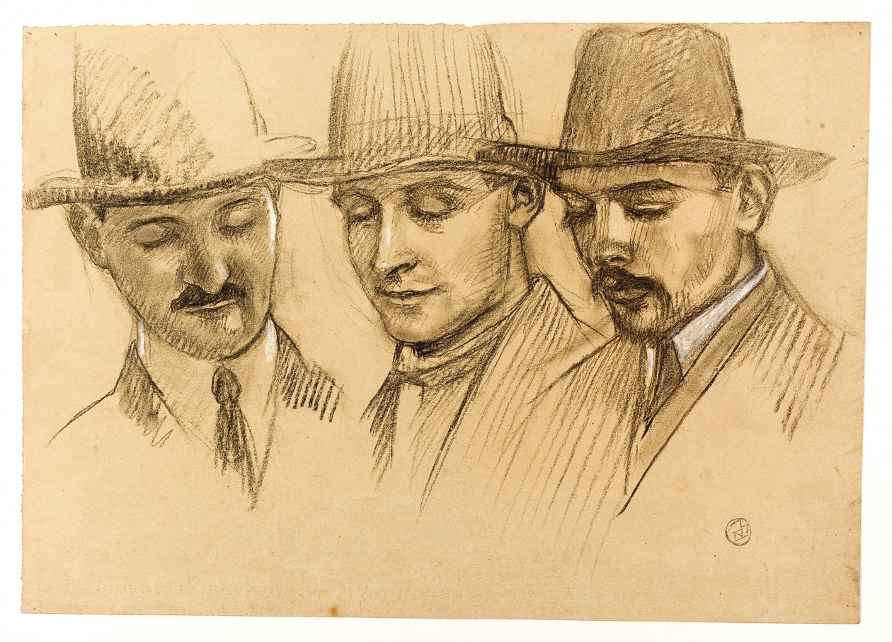 Couturier atya, Charles Plessard és André Lecoutey portréi. Vázlat a Dutuit-kupolához: a Római Francia Iskola három építésze alkotó: Maurice Denis