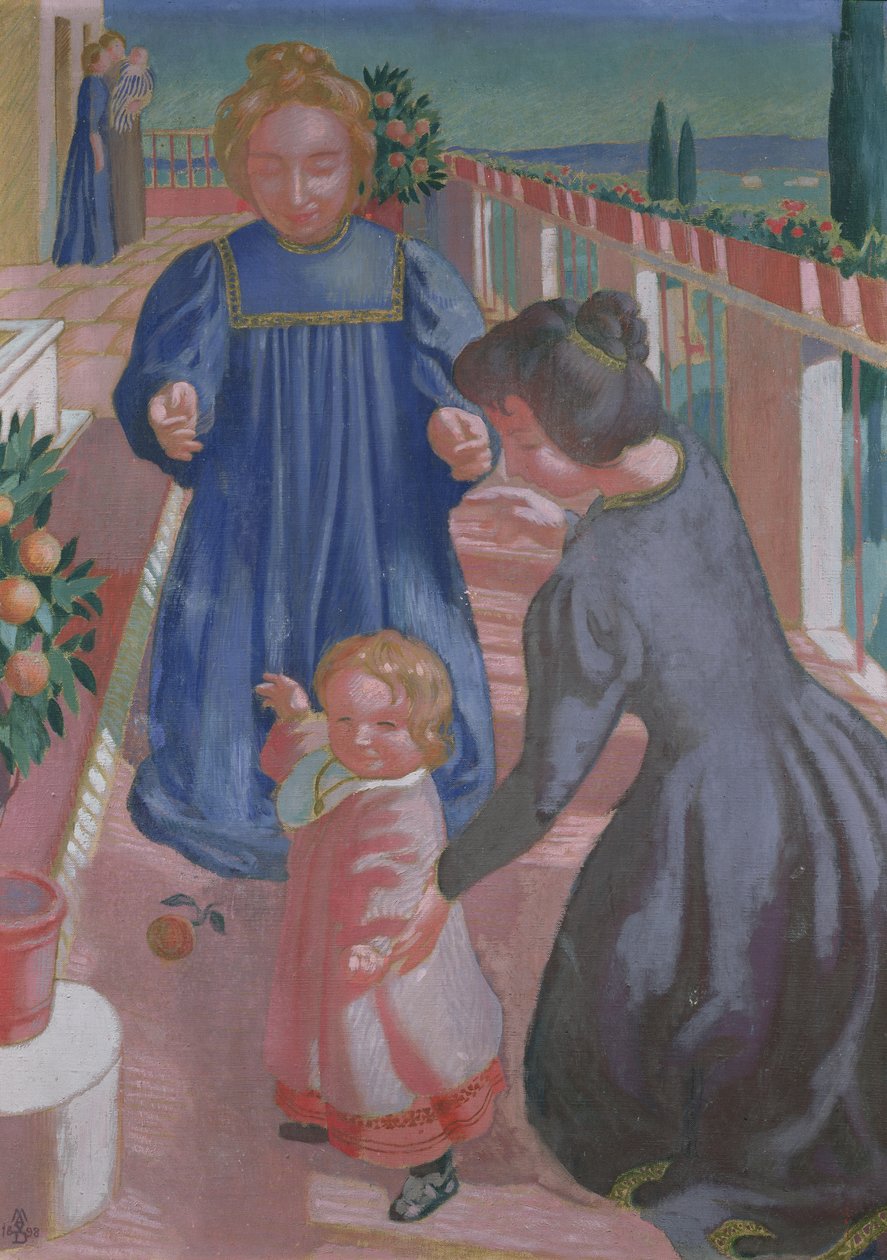 Az első lépések a teraszon Fiesole-ban, 1898 alkotó: Maurice Denis