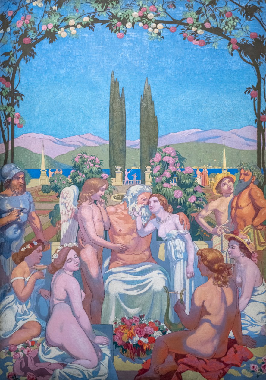 A psziché története, V. panel. Jupiter halhatatlanságot ajándékoz a pszichének, és megünnepli házasságát Erosszal alkotó: Maurice Denis